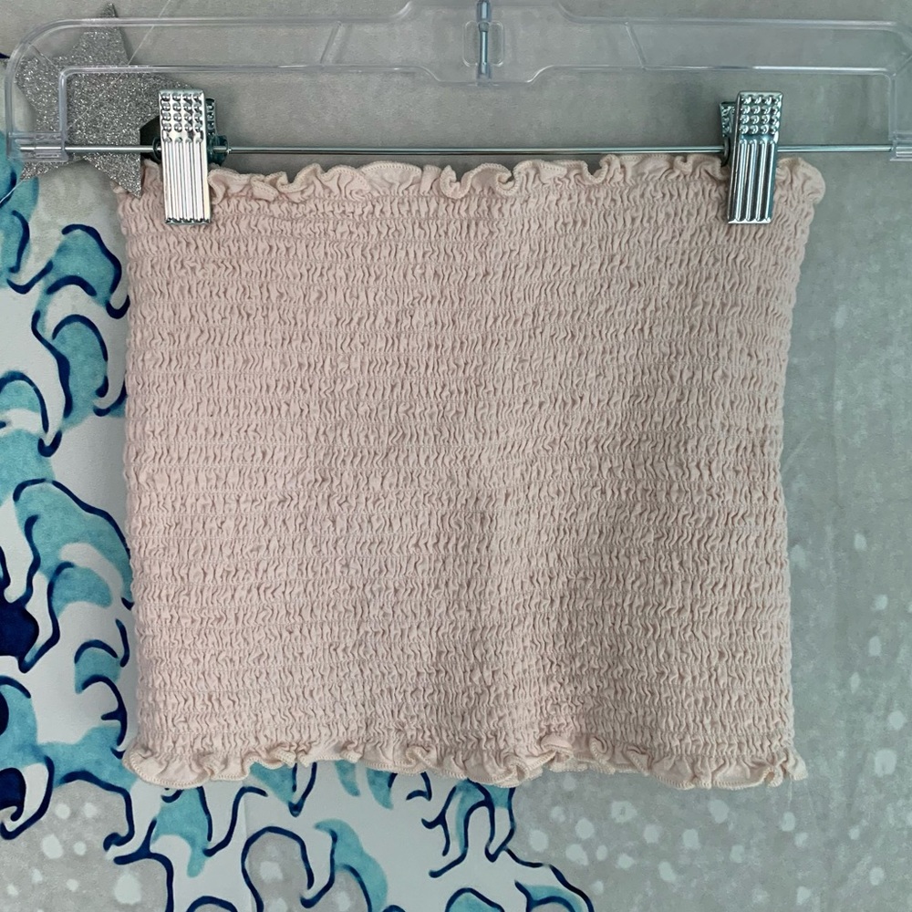 pastel pink brandy melville tube top